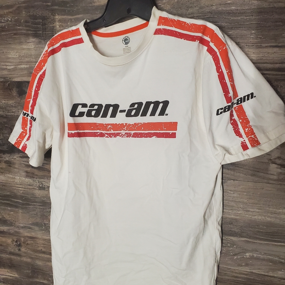 Can-Am Orange & Red Motorcycle T-Shirt‎ Tee Short Sleeve Men's Size Medium